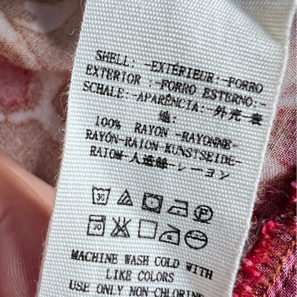 Free People Red Forget Me Not Kimono Sz small - Picture 10 of 12